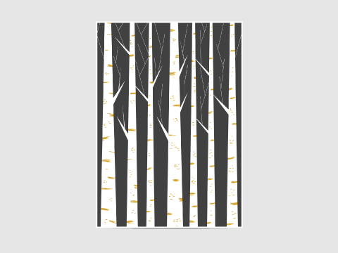Birch forest - The "Birch forest" print is inspired by the mid-20th century interior design.

It is an open edition print, not signed. If you would like my signature on your print, please tell me so.