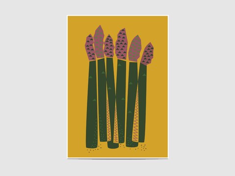 Asparagus - The "Asparagus" print is inspired by the mid-20th century interior design.

It is an open edition print, not signed. If you would like my signature on your print, please tell me so.
