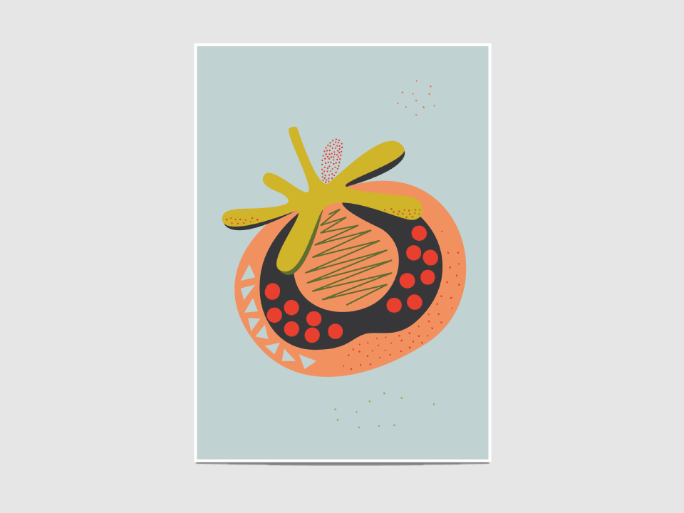 Tomato - "Tomato" print is inspired by the mid-20th century interior design.

It is an open edition print, not signed. If you would like my signature on your print, please tell me so.